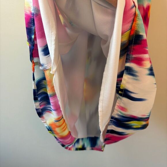 Karlie Multicolor Bright Abstract Floral Vibrant Spaghetti Dress Women's S Pink - Picture 6 of 9